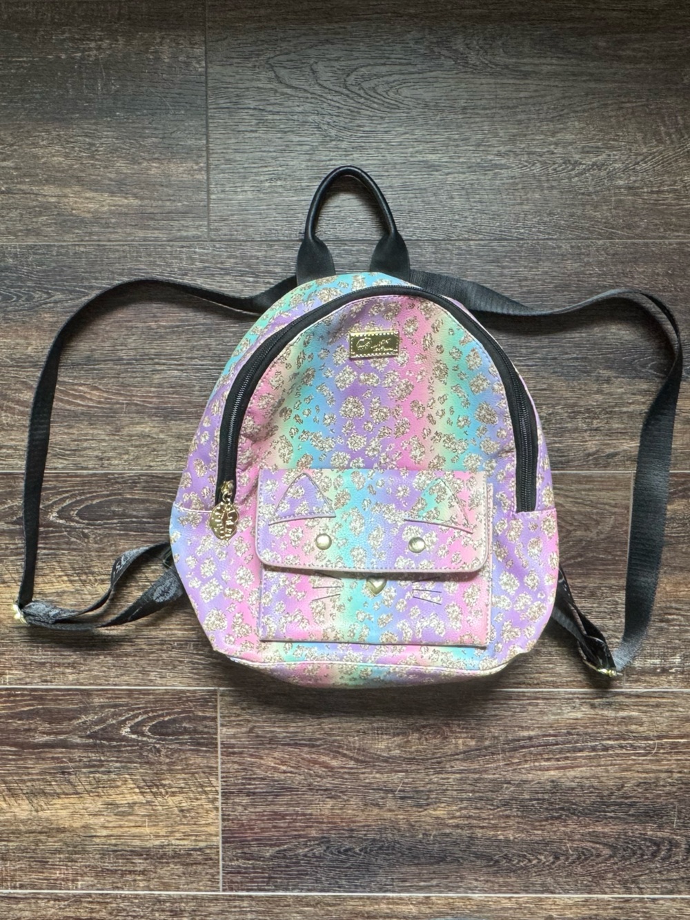 Betsey Johnson Cat Kitten Rainbow Backpack - Picture 9 of 10